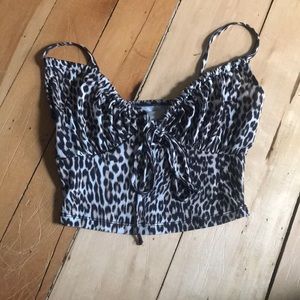 Leopard print cropped tank